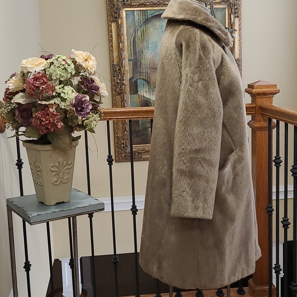 Vintage Fur Coat Brazotta Greenblatt's Fairmoor 1940s Blonde Light Brown Knee Lg - Picture 3 of 11